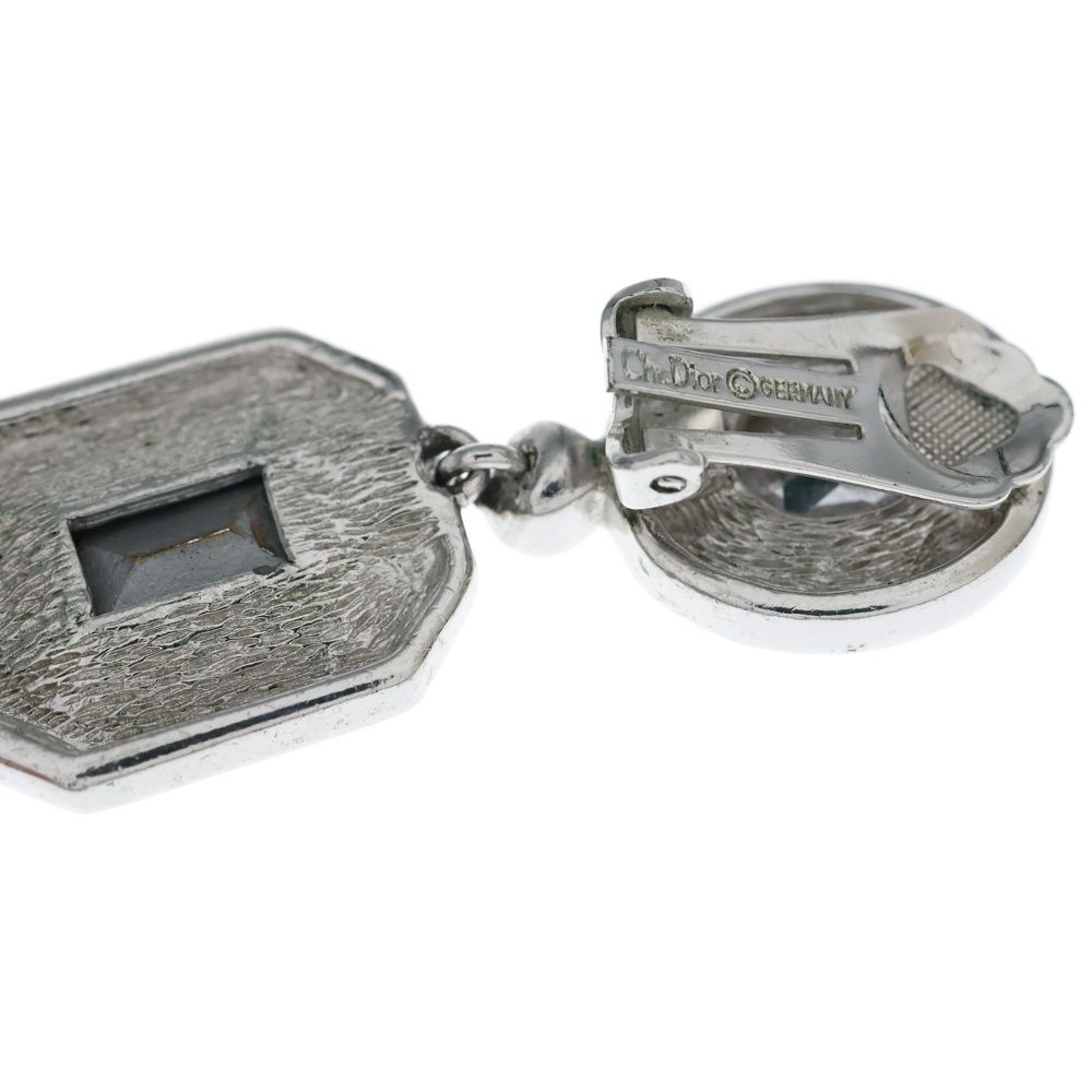 Dior Vintage Silver Earrings Clear — view 5
