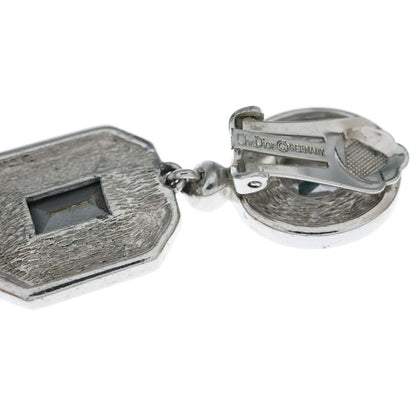Dior Vintage Silver Earrings Clear — view 5