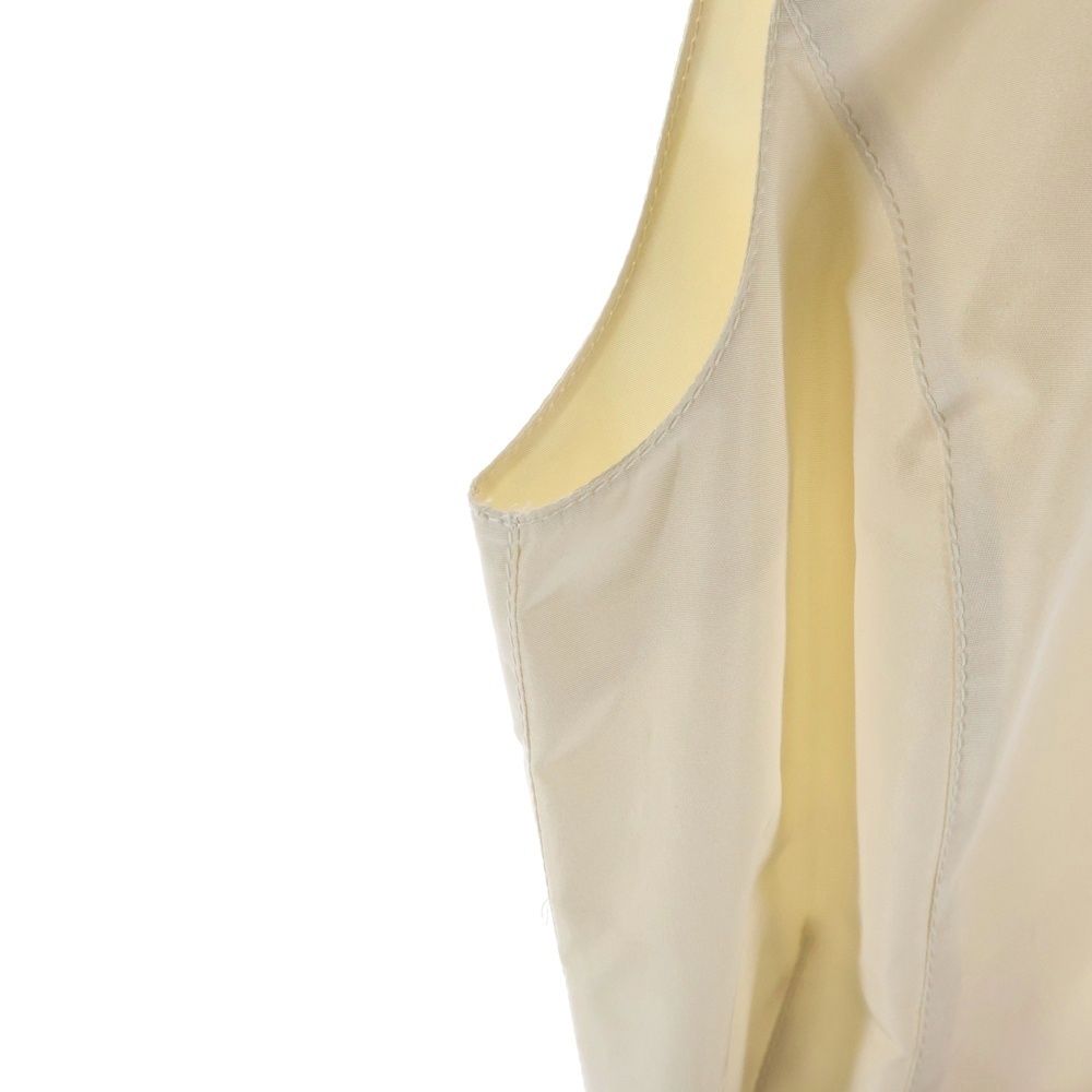 Prada Logo Belt Nylon Half Zip Sleeveless Long Dress Ivory — view 5