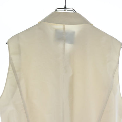 Prada Logo Belt Nylon Half Zip Sleeveless Long Dress Ivory — view 4