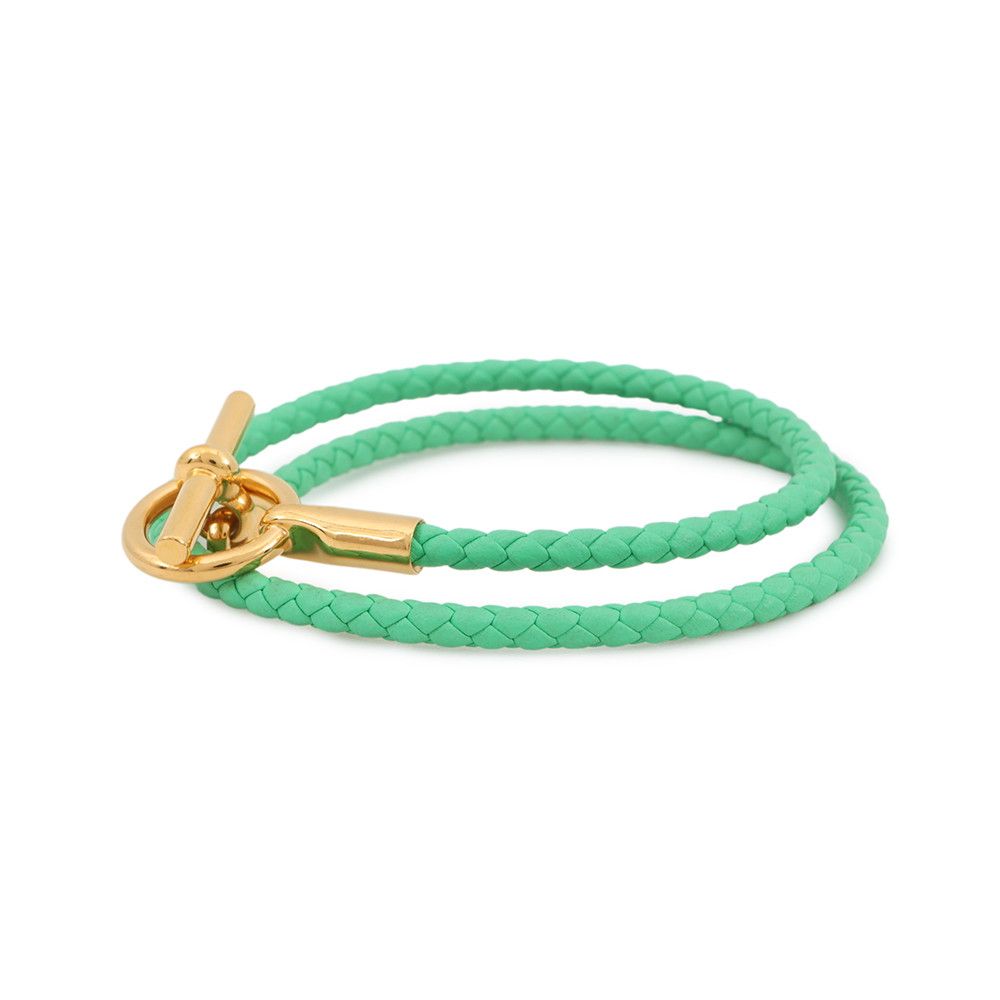 Hermes Bracelet Glenan Double Tour Vert Comic Gold Swift Veil — view 2