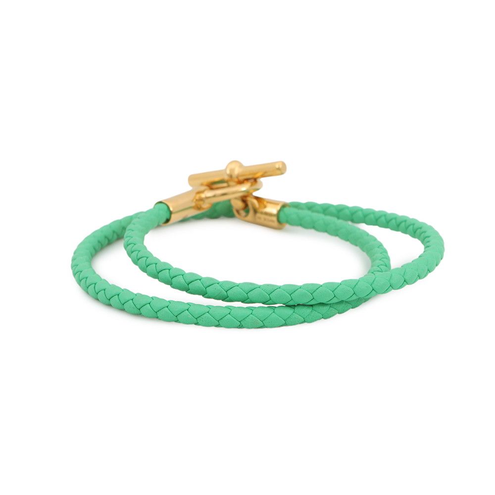 Hermes Bracelet Glenan Double Tour Vert Comic Gold Swift Veil — view 3