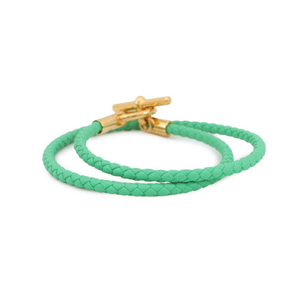 Hermes Bracelet Glenan Double Tour Vert Comic Gold Swift Veil — view 3