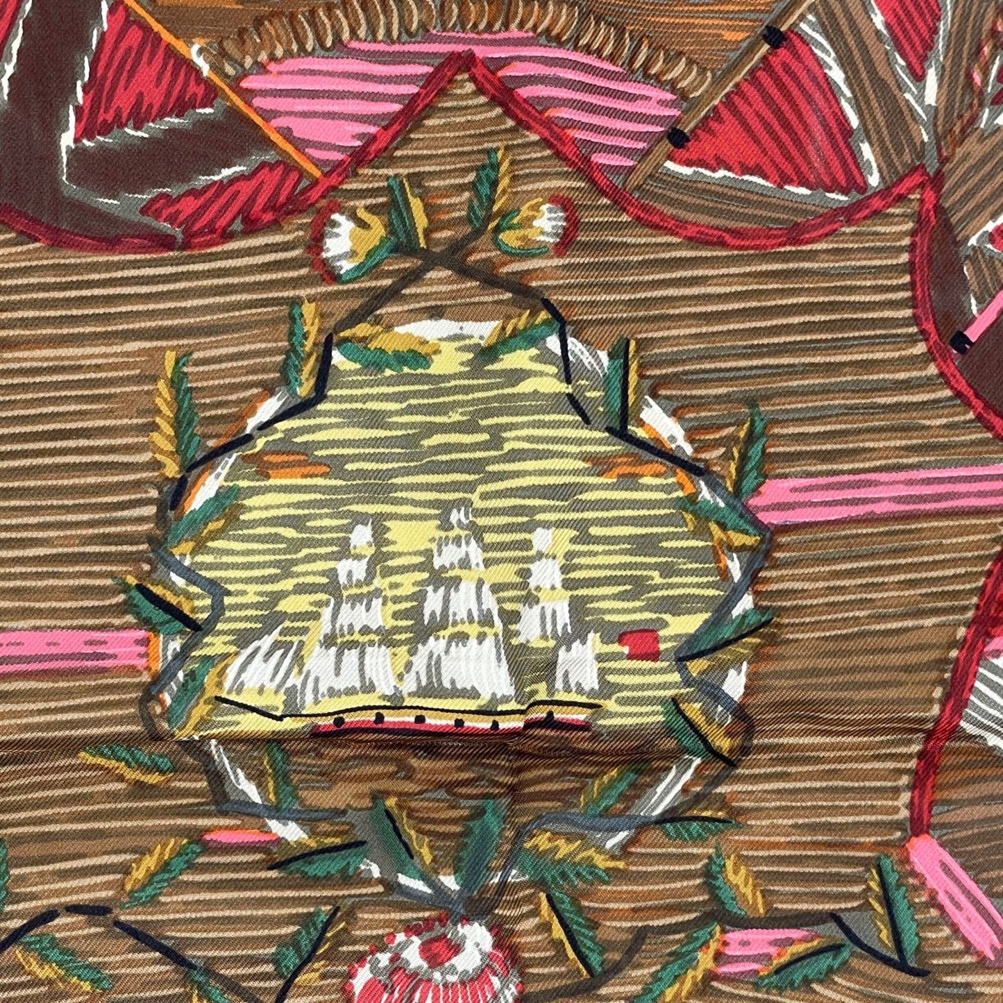 Hermes Scarf Silk Carre 90 Henry Smith Sailor Sailing Ship Nautical — view 7