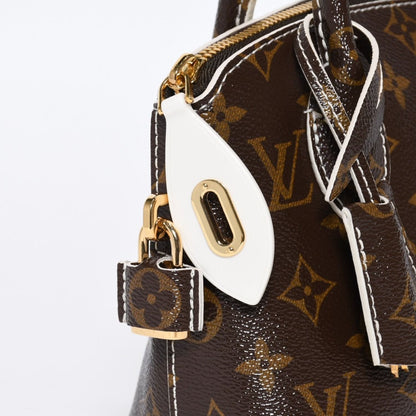 Louis Vuitton Shiny Monogram Lockit BB Handbag Brown Leather Gold — view 6