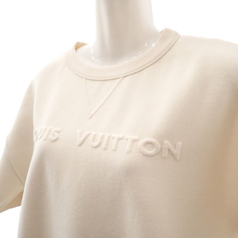 Louis Vuitton Embossed Signature Sweater S Half Sleeve Short Knit Top — view 3