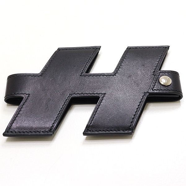Hermes Card Case Tag Calf Veau Epsom Black Blue Indigo Ash — view 4