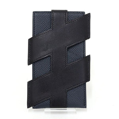 Hermes Card Case Tag Calf Veau Epsom Black Blue Indigo Ash — view 2