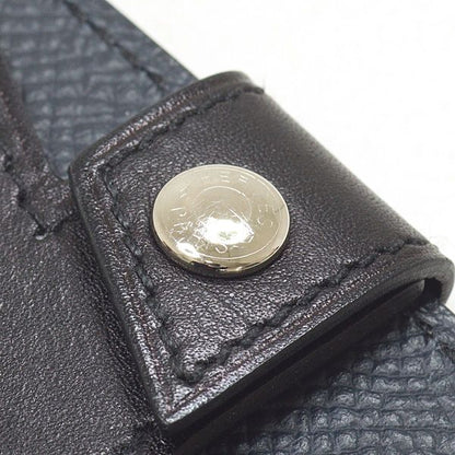 Hermes Card Case Tag Calf Veau Epsom Black Blue Indigo Ash — view 5