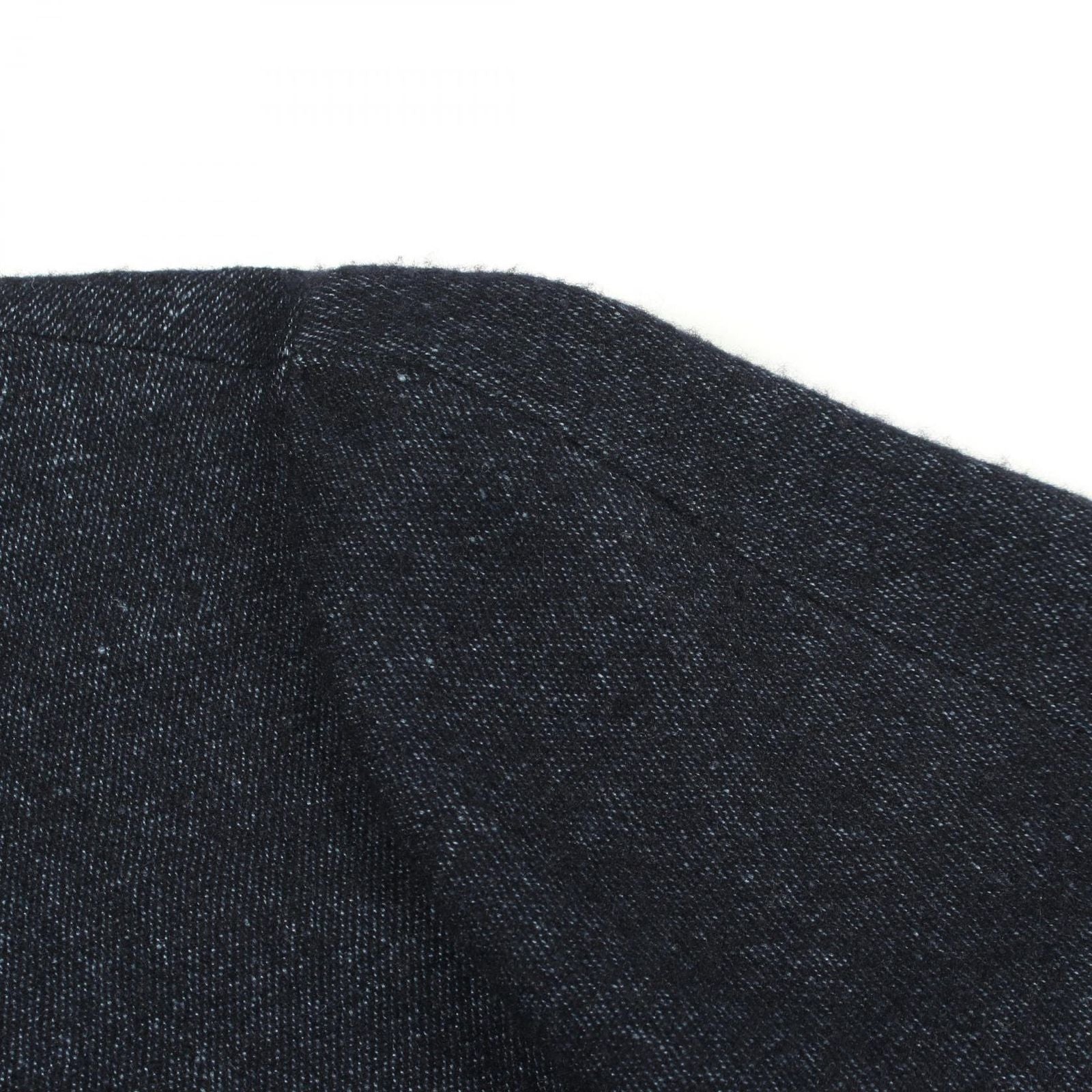 Chanel CC Logo Button Fabric Cashmere Top Shirt Navy Black — view 5