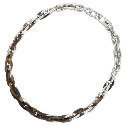 Hermes Amarage Silver Horn Combination Necklace Brown — view 2