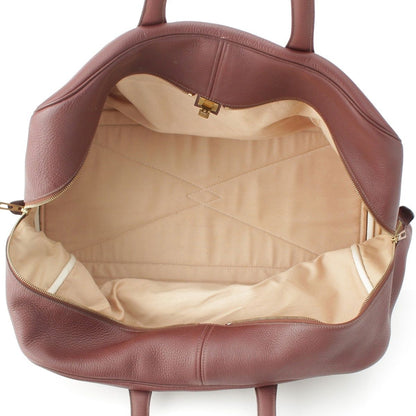 Hermes Victoria Taurillon Clemence Gold Boston Bag Tail Red Brown — view 6