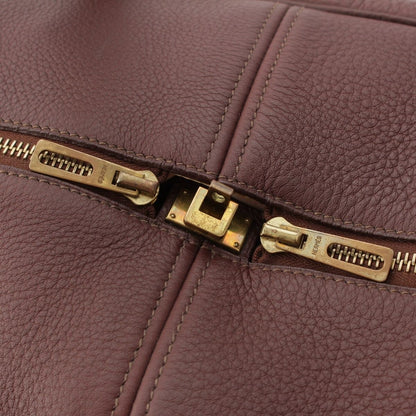 Hermes Victoria Taurillon Clemence Gold Boston Bag Tail Red Brown — view 8