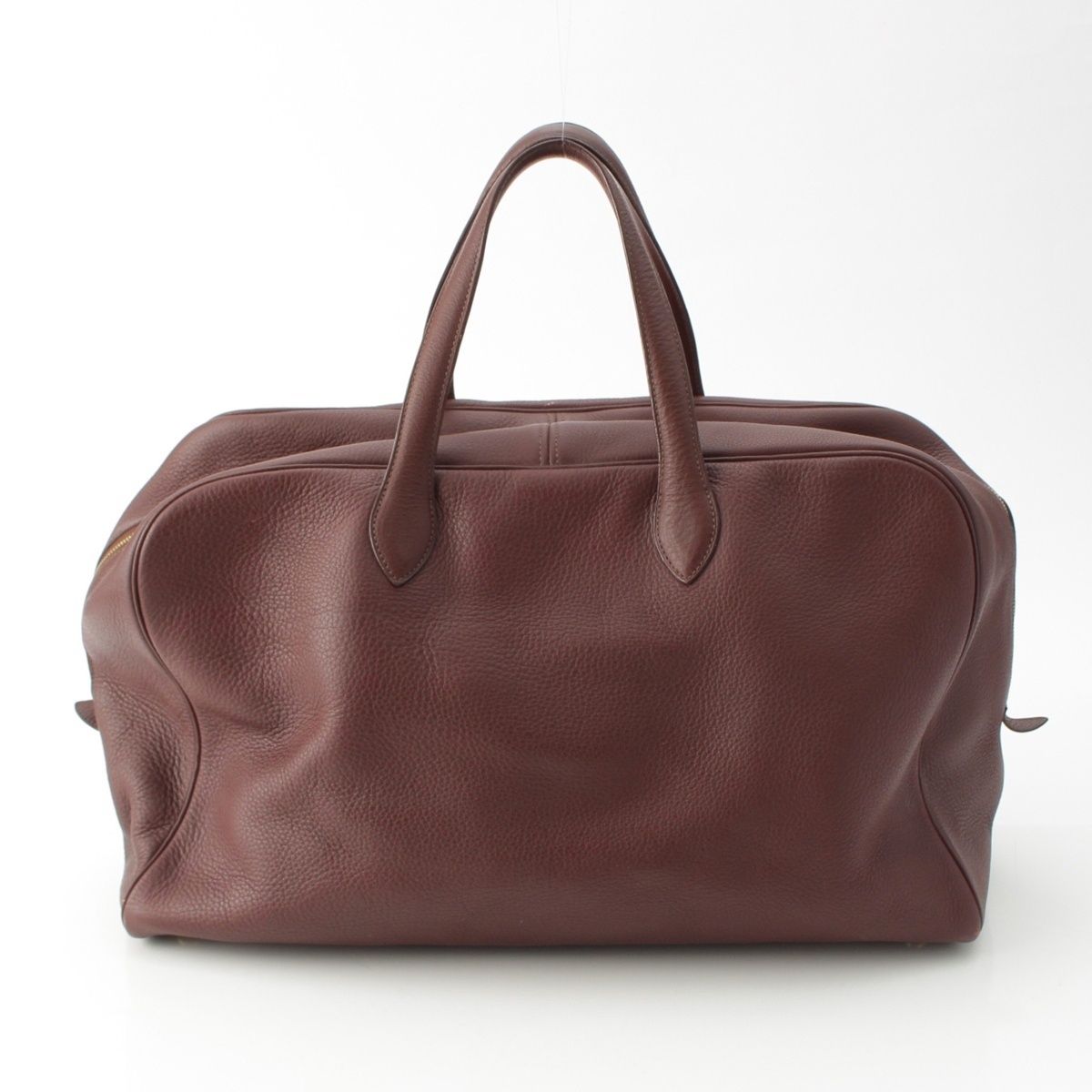 Hermes Victoria Taurillon Clemence Gold Boston Bag Tail Red Brown — view 4