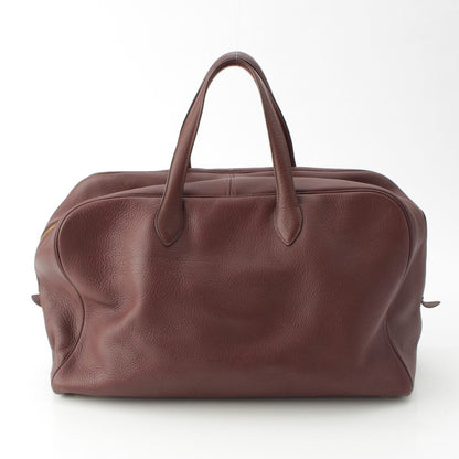 Hermes Victoria Taurillon Clemence Gold Boston Bag Tail Red Brown — view 4