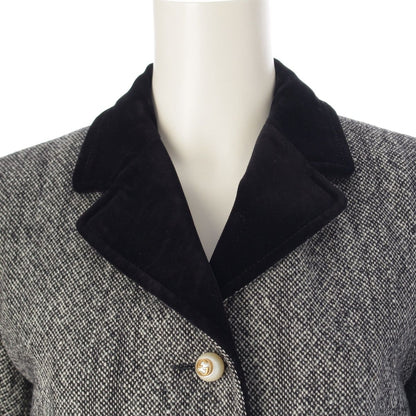 Gucci Wool GG Pearl Velour Coat Black White 38 — view 5