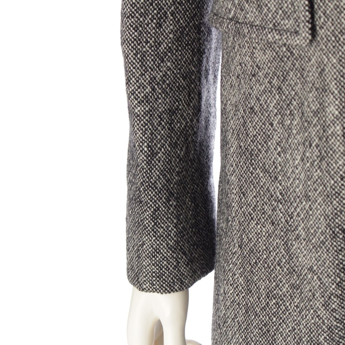 Gucci Wool GG Pearl Velour Coat Black White 38 — view 6