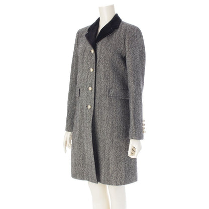 Gucci Wool GG Pearl Velour Coat Black White 38 — view 2