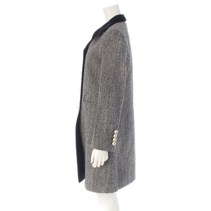 Gucci Wool GG Pearl Velour Coat Black White 38 — view 3