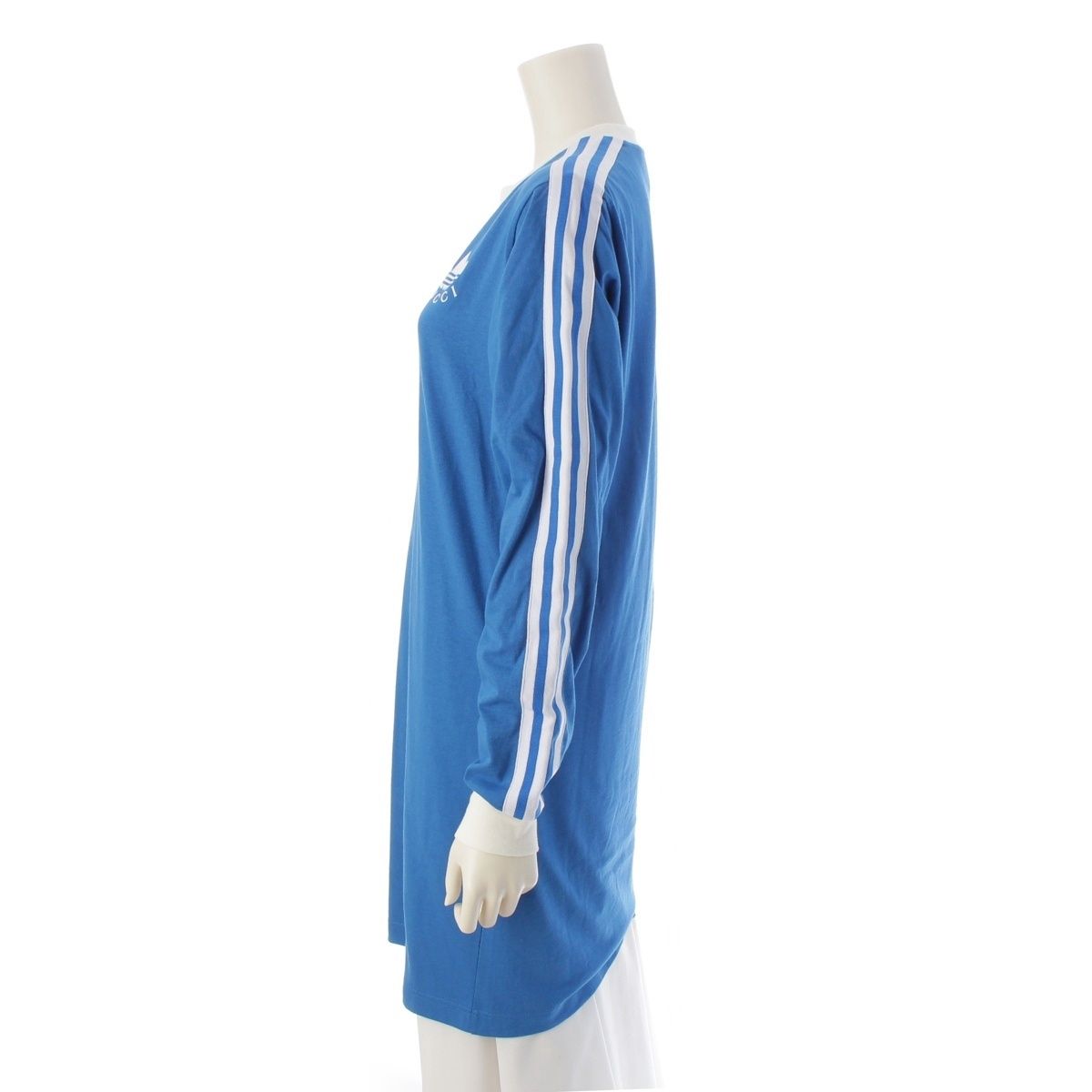 Gucci Adidas Logo Striped Shirt Long Sleeve Dress Blue — view 3