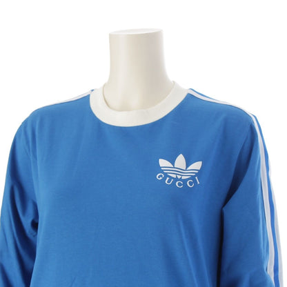Gucci Adidas Logo Striped Shirt Long Sleeve Dress Blue — view 5