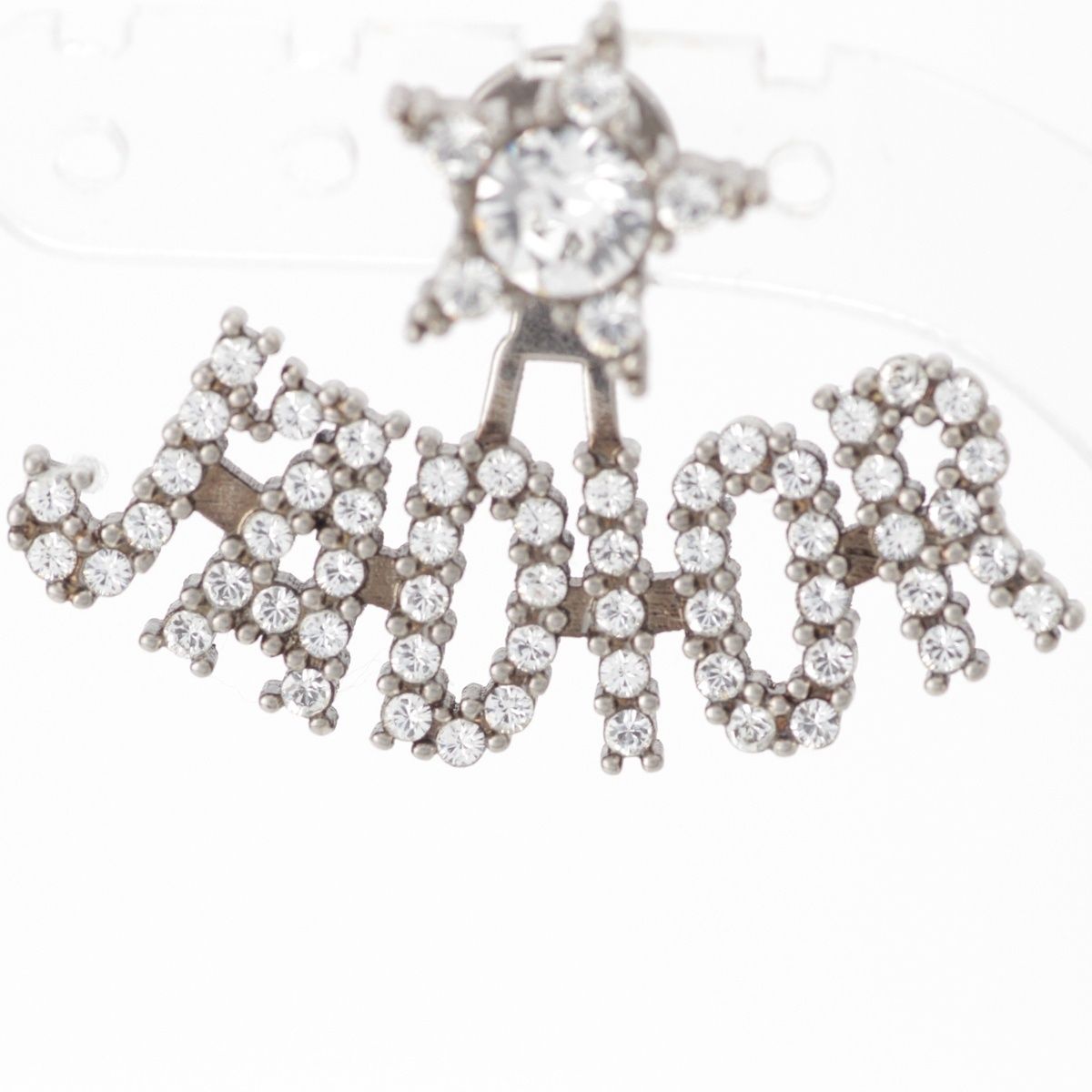 Dior J'adior Rhinestone Earrings Silver — view 4