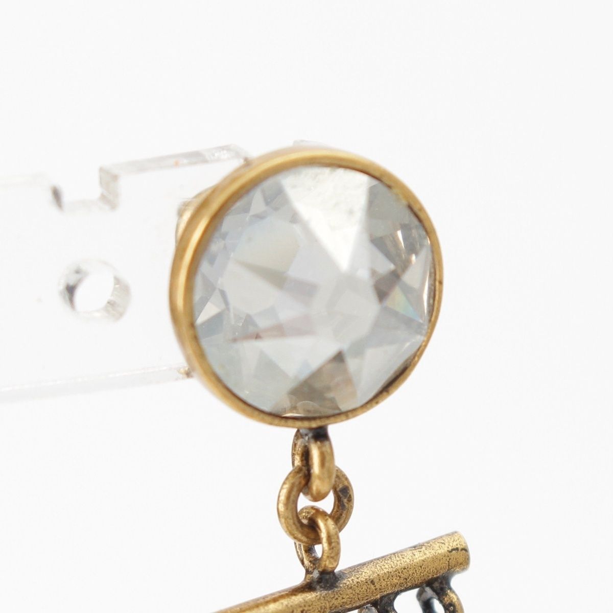 Dior J'adior Rhinestone Chain Earrings Gold — view 4