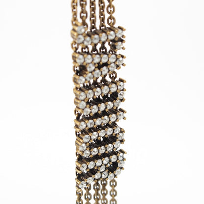 Dior J'adior Rhinestone Chain Earrings Gold — view 6