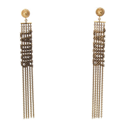 Dior J'adior Rhinestone Chain Earrings Gold — view 2