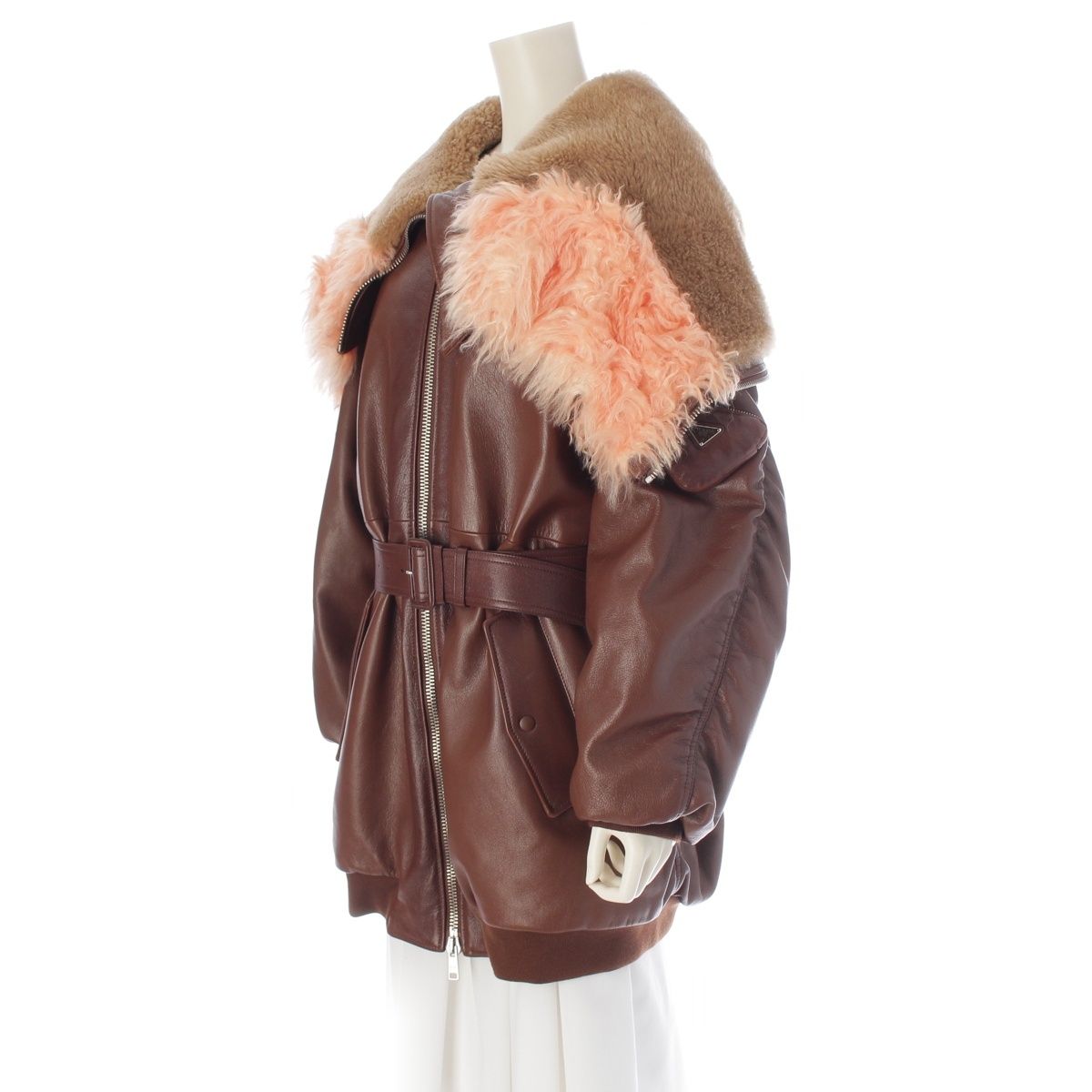 Prada Sheepskin with Belt Oversize Fur Coat — view 2