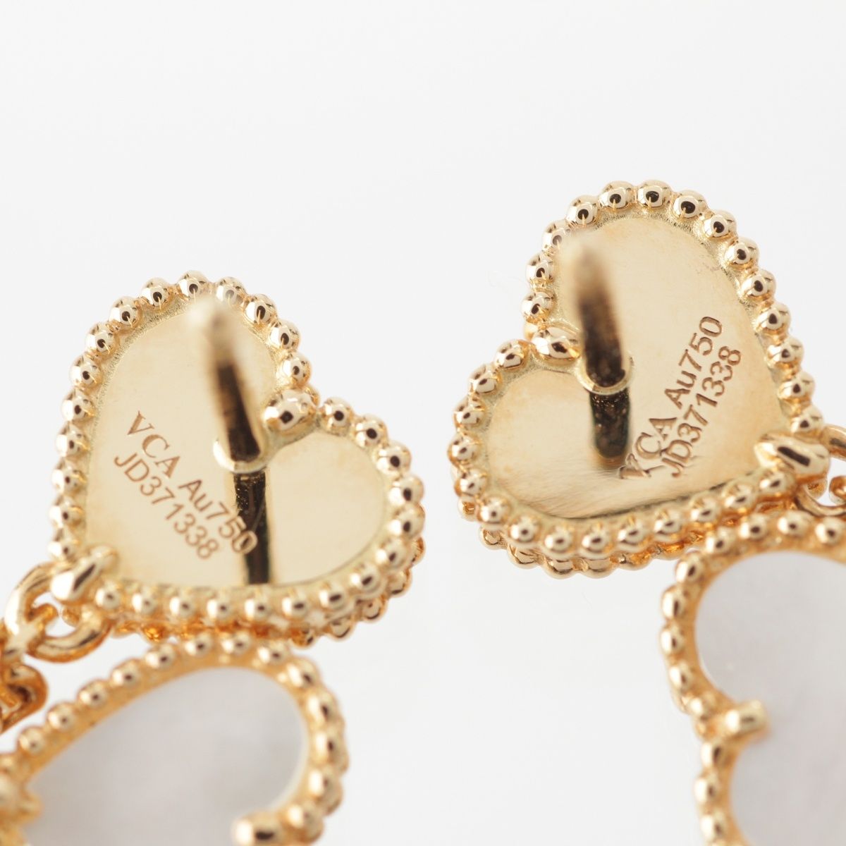 Van Cleef & Arpels Sweet Alhambra Diamond Earrings Mother Of Pearl — view 7