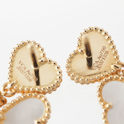 Van Cleef & Arpels Sweet Alhambra Diamond Earrings Mother Of Pearl — view 7