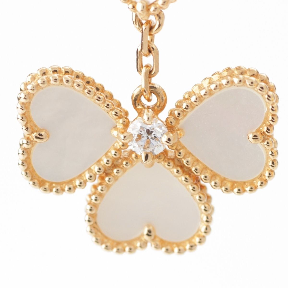 Van Cleef & Arpels Sweet Alhambra Diamond Earrings Mother Of Pearl — view 5