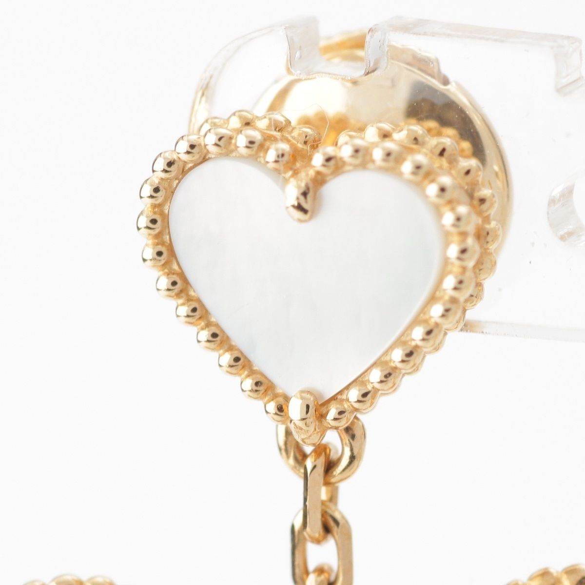 Van Cleef & Arpels Sweet Alhambra Diamond Earrings Mother Of Pearl — view 3