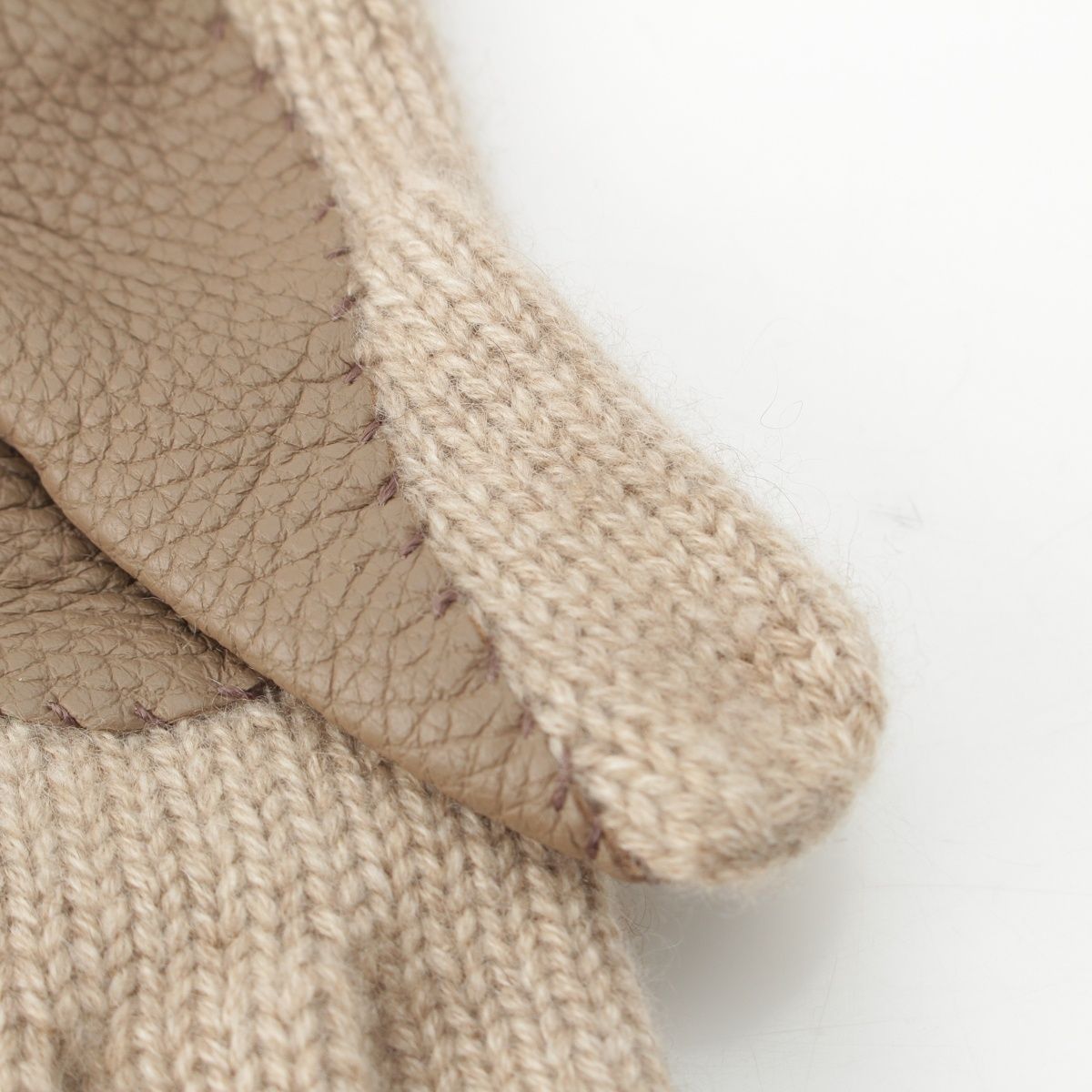 Hermes Lionel Cashmere Gloves Mittens Beige — view 6