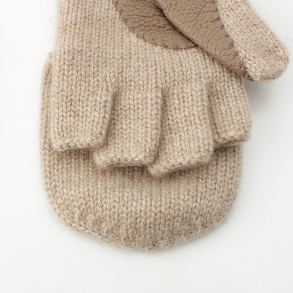 Hermes Lionel Cashmere Gloves Mittens Beige — view 5