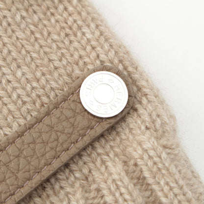 Hermes Lionel Cashmere Gloves Mittens Beige — view 7