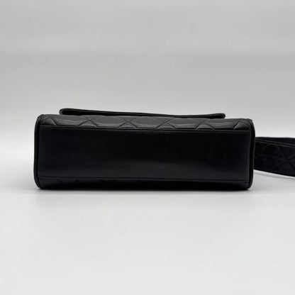 Chanel Shoulder Bag Lambskin Quilted CC Logo Black Leather