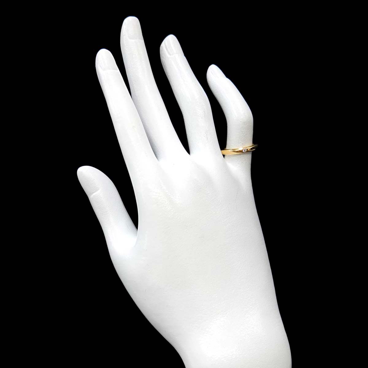 Tiffany & Co Stacking Band Ring Diamond 18K YG Yellow Gold — view 6