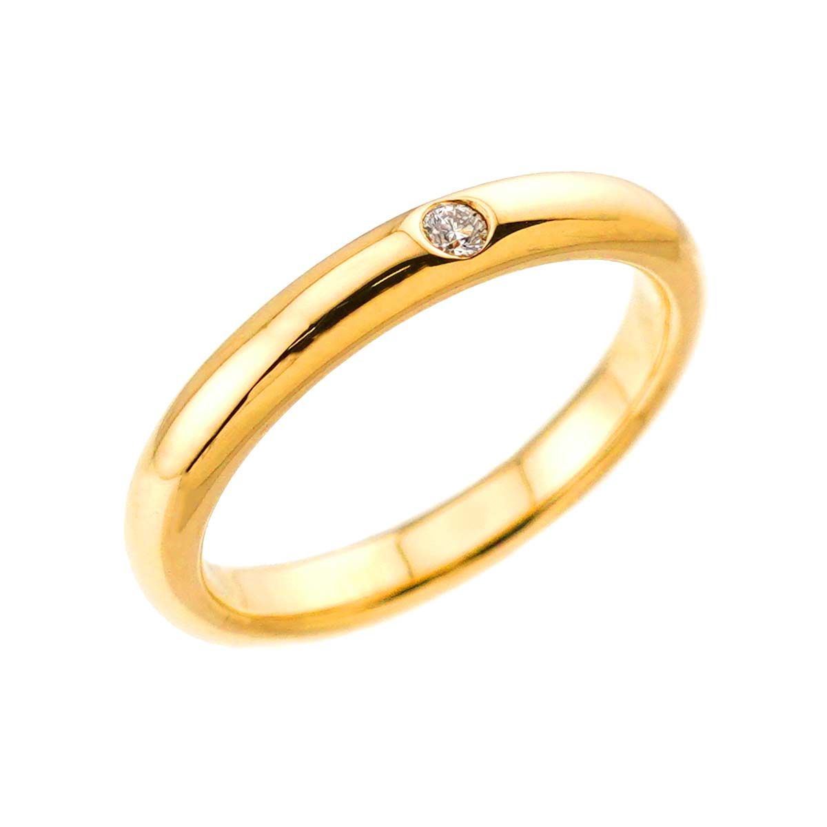 Tiffany & Co Stacking Band Ring Diamond 18K YG Yellow Gold — view 4