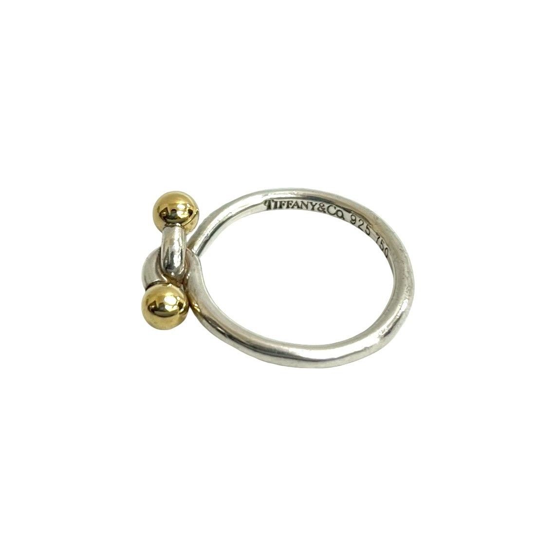 Tiffany & Co Hook Eye Love Knot 18K Gold Ring Silver — view 5