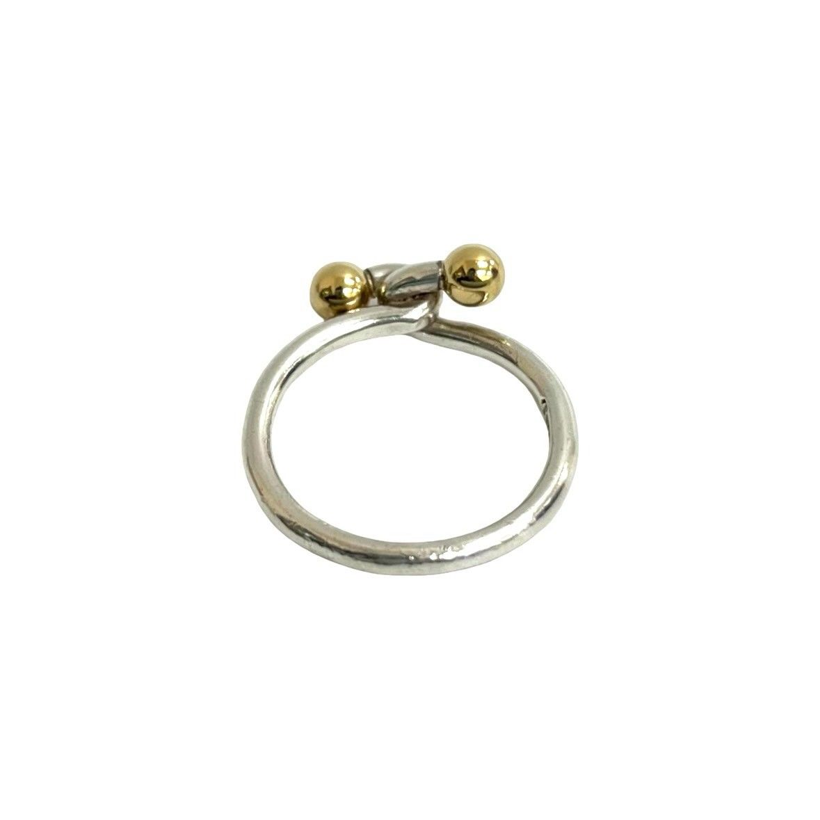 Tiffany & Co Hook & Eye Love Knot 18K Gold Ring Silver — view 6