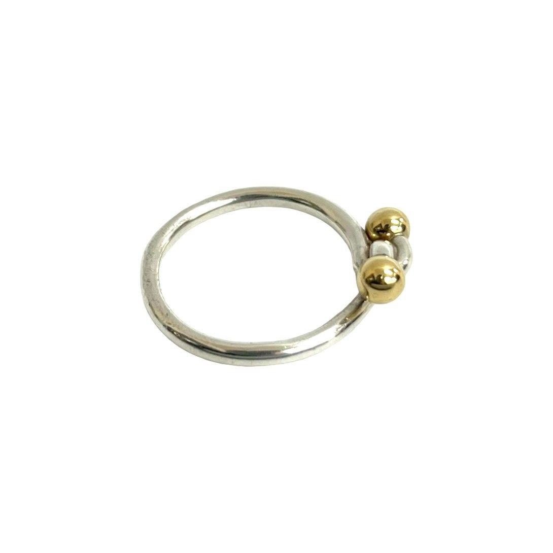 Tiffany & Co Hook & Eye Love Knot 18K Gold Ring Silver — view 5