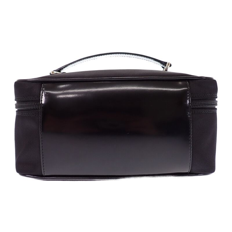 Gucci Vanity 032 1956 0150 Handbag Nylon Calfskin Black Silver — view 2