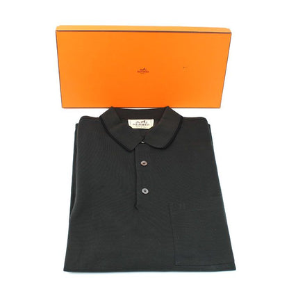 Hermes Piqures Sellier Polo Shirt Black — view 6