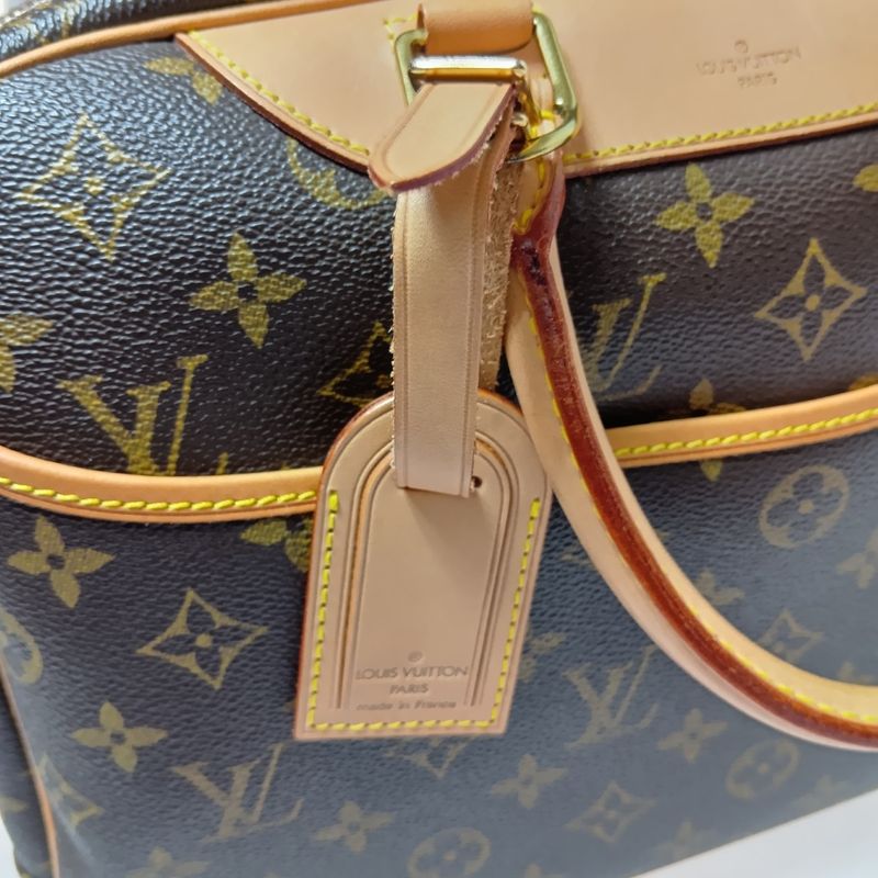 Louis Vuitton Monogram Bowling Vanity Deauville Boston Bag Brown