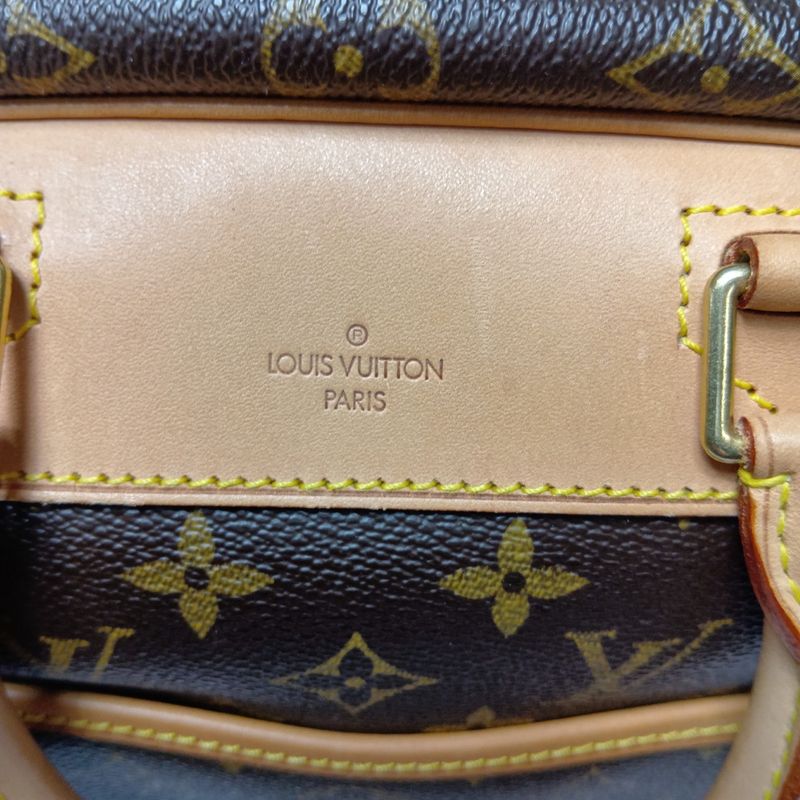 Louis Vuitton Monogram Bowling Vanity Deauville Boston Bag Brown