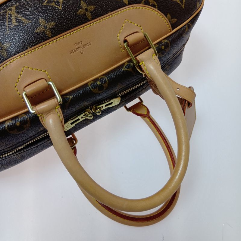 Louis Vuitton Monogram Bowling Vanity Deauville Boston Bag Brown