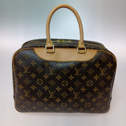 Louis Vuitton Monogram Bowling Vanity Deauville Boston Bag Brown