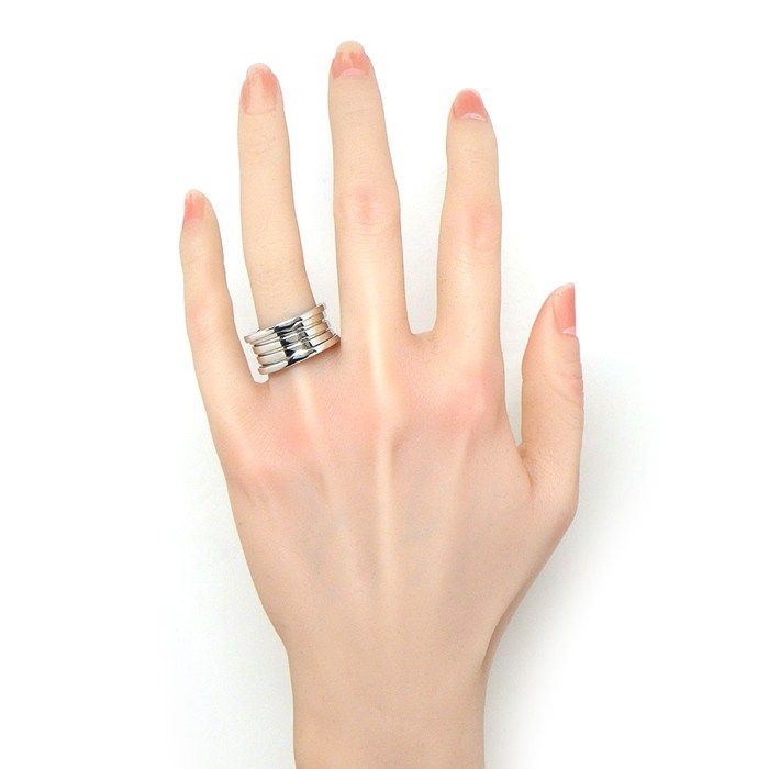 Bvlgari Ring B-zero One Band Logo 18K White Gold — view 8